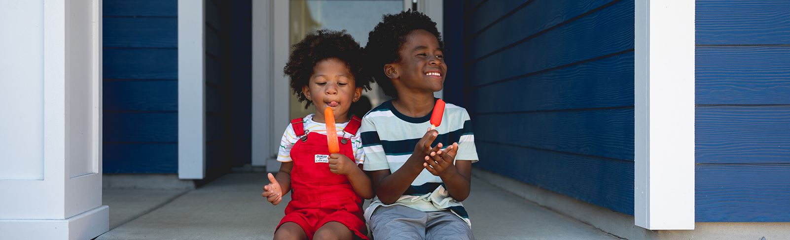 Resident children enjoying frozen treats at Riverlights community in Wilmington, NC