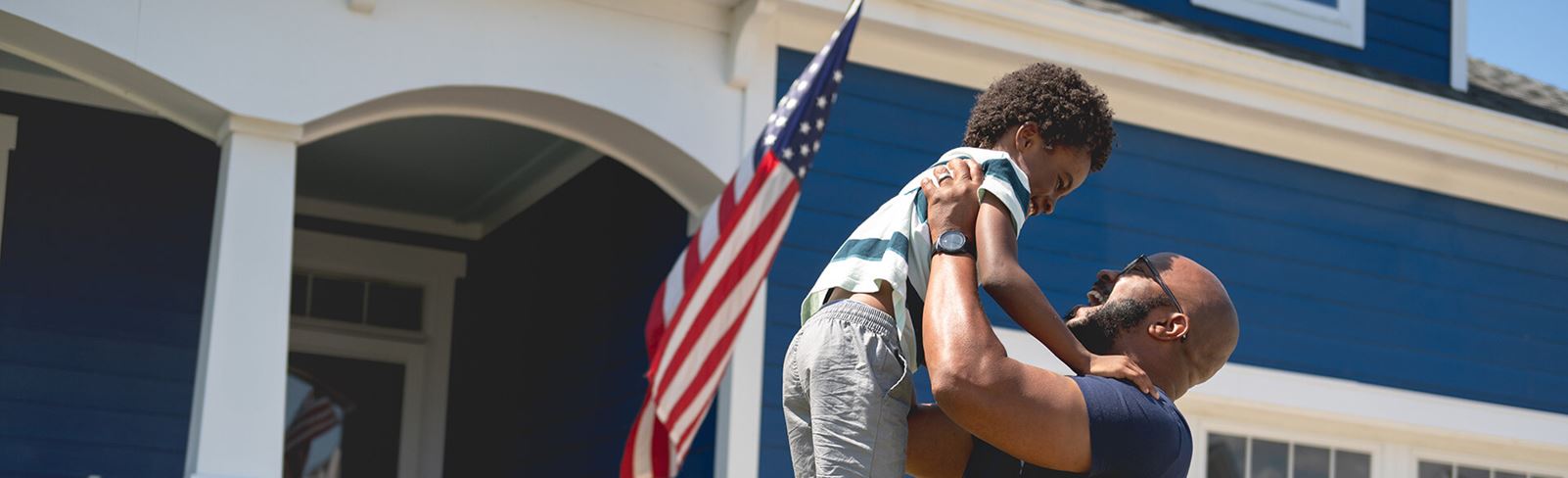 Father and son at home in Riverlights community located in Wilmington, NC